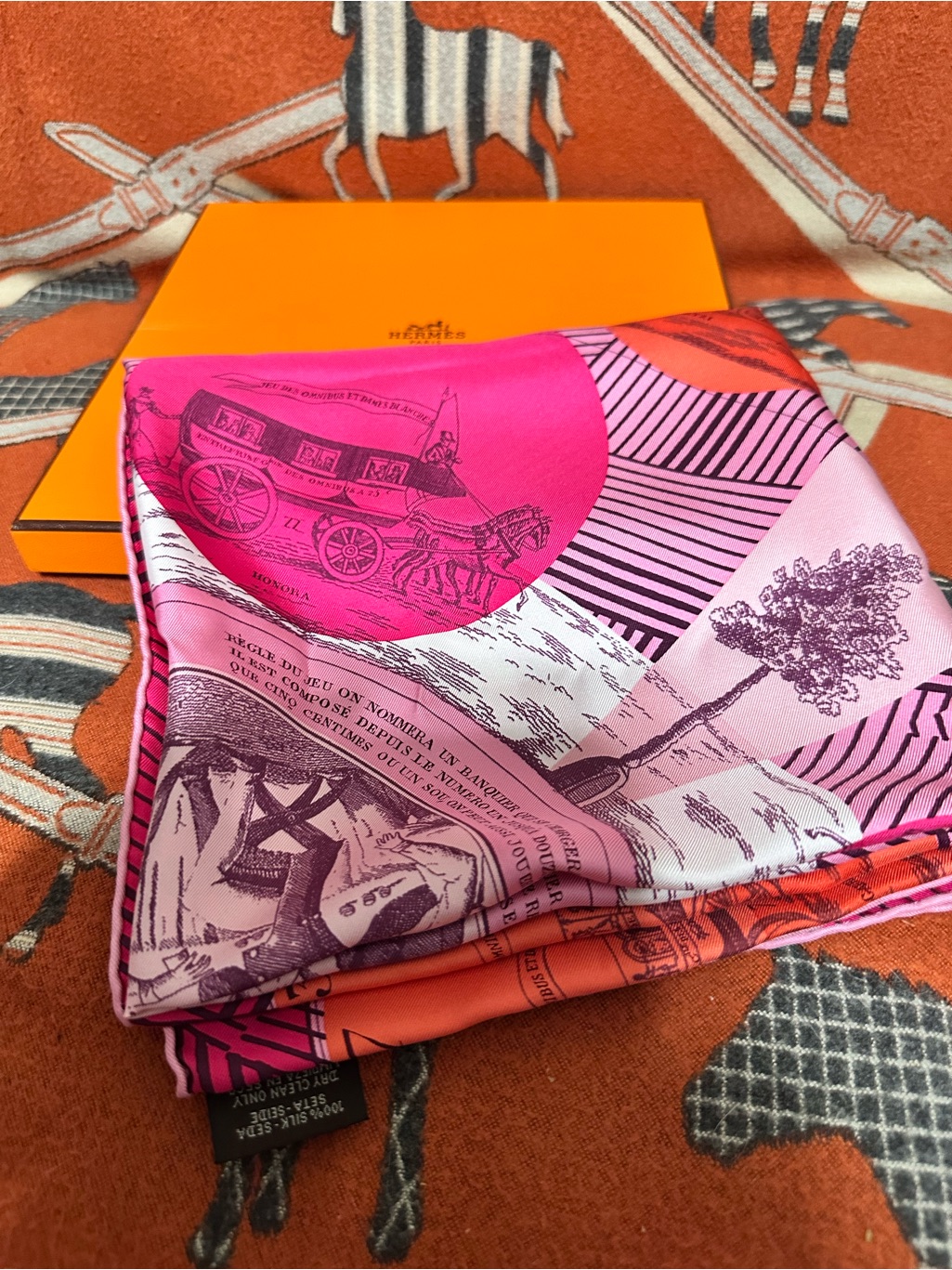 Hermes Jeu Des Omnibus Remix Scarf W/ Box